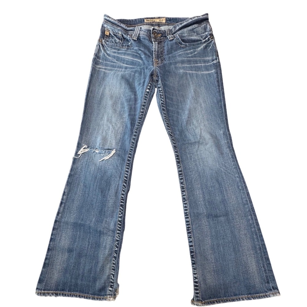 Big Star Maddie Jeans Womens 30R Mid Rise Bootcut Blue Denim Y2K Western Boho